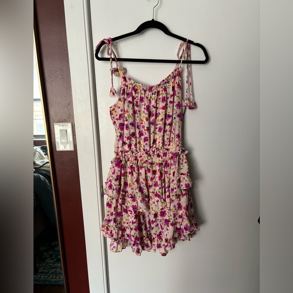 Misa Los Angeles Floral Mini Dress, Size Medium Purple/Pink - Picture 2 of 4